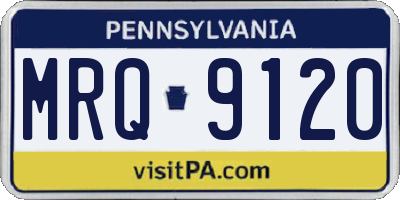 PA license plate MRQ9120