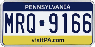 PA license plate MRQ9166