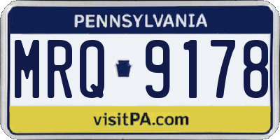 PA license plate MRQ9178