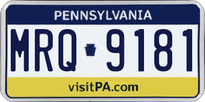 PA license plate MRQ9181