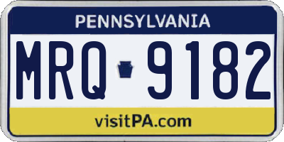 PA license plate MRQ9182