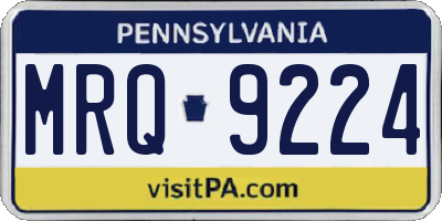 PA license plate MRQ9224