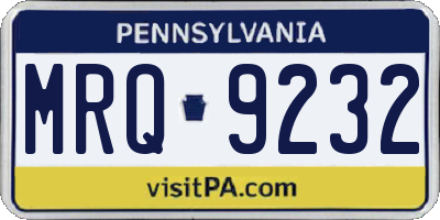 PA license plate MRQ9232