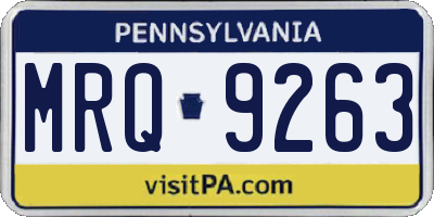 PA license plate MRQ9263