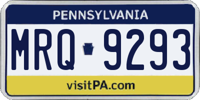 PA license plate MRQ9293