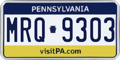 PA license plate MRQ9303