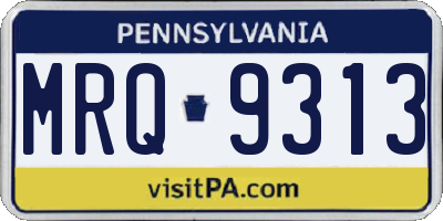 PA license plate MRQ9313