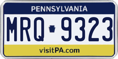 PA license plate MRQ9323
