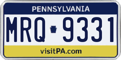 PA license plate MRQ9331