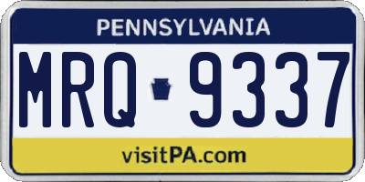 PA license plate MRQ9337