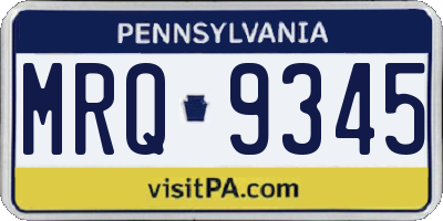 PA license plate MRQ9345