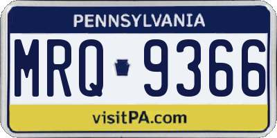 PA license plate MRQ9366