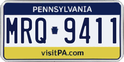 PA license plate MRQ9411