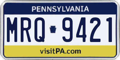 PA license plate MRQ9421