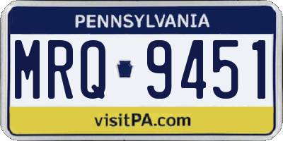 PA license plate MRQ9451