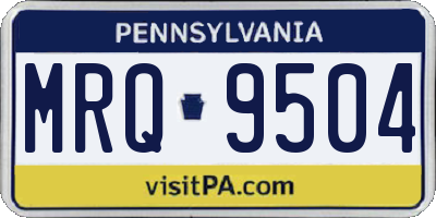 PA license plate MRQ9504