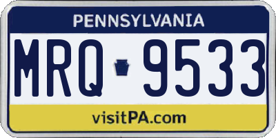 PA license plate MRQ9533