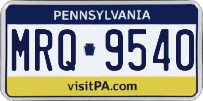 PA license plate MRQ9540