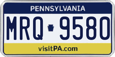 PA license plate MRQ9580