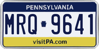 PA license plate MRQ9641