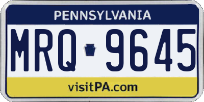 PA license plate MRQ9645