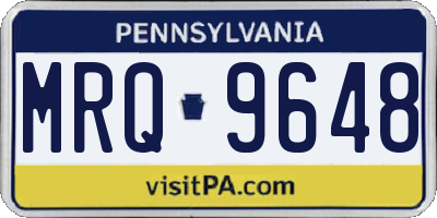 PA license plate MRQ9648