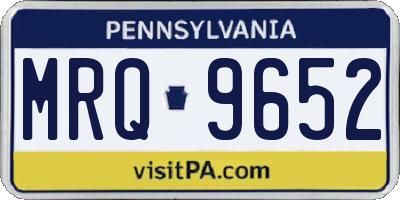 PA license plate MRQ9652