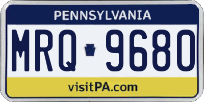 PA license plate MRQ9680