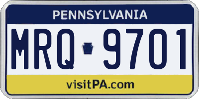PA license plate MRQ9701