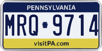 PA license plate MRQ9714