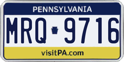 PA license plate MRQ9716