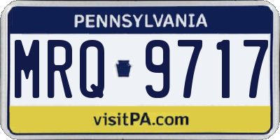 PA license plate MRQ9717