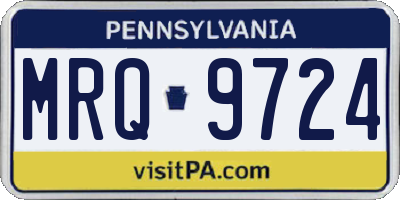 PA license plate MRQ9724