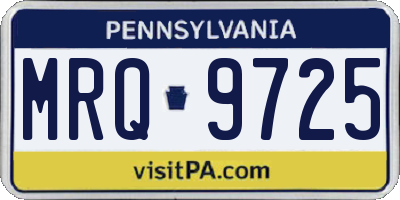PA license plate MRQ9725