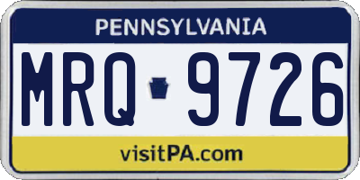 PA license plate MRQ9726