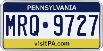 PA license plate MRQ9727