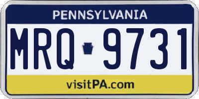 PA license plate MRQ9731