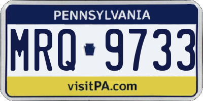PA license plate MRQ9733