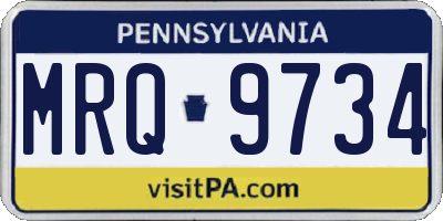 PA license plate MRQ9734