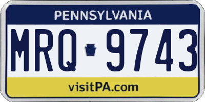 PA license plate MRQ9743