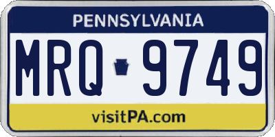 PA license plate MRQ9749