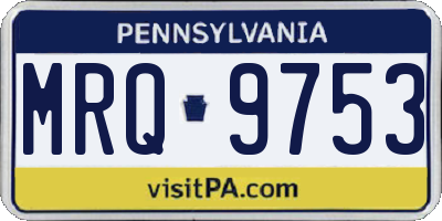 PA license plate MRQ9753