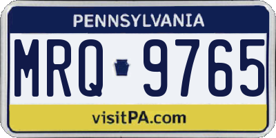 PA license plate MRQ9765
