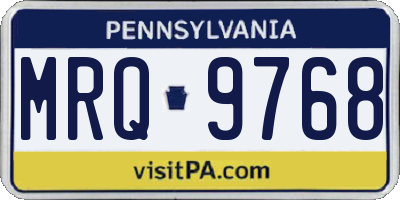 PA license plate MRQ9768
