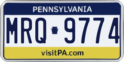 PA license plate MRQ9774