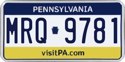 PA license plate MRQ9781