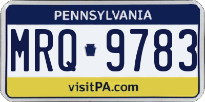 PA license plate MRQ9783