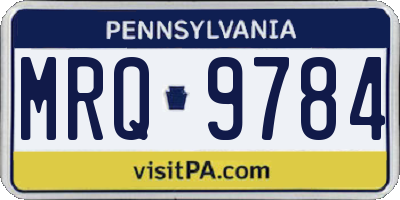 PA license plate MRQ9784