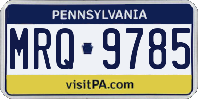 PA license plate MRQ9785