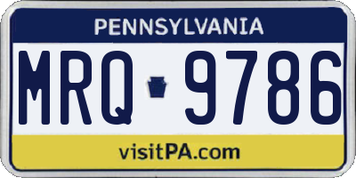 PA license plate MRQ9786